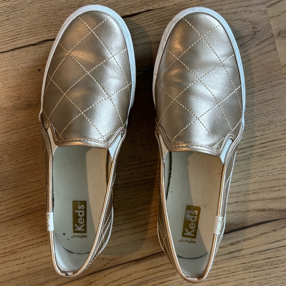Keds double decker quilted metallic shoes